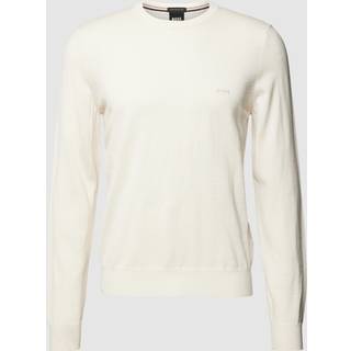 BOSS Black Herren Pullover weiß unifarben