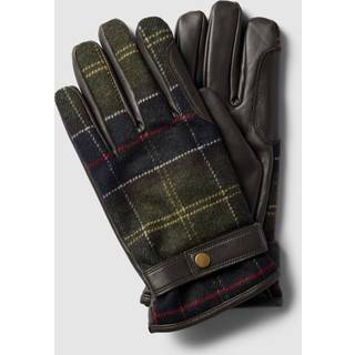 Barbour Herren Handschuhe braun,grün Schur-Wolle kariert