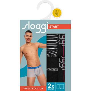 Sloggi 2-pak For Men Start Hip - Black w stripe - XX-Large