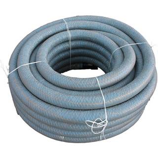 Pipelife drænrør 128-113mm. med geotekstil 2,4x7mm. slids. Blå. Rulle á 50 mtr.