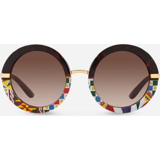 Dolce & Gabbana Kvinde DG4393 327813 Solbriller Acetat Brun Brun Rund Normal Skygge
