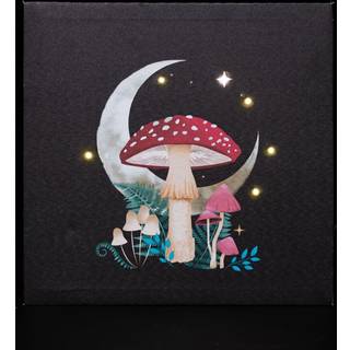 Magic Forest Mushroom Wandbild mit Licht 30x30cm