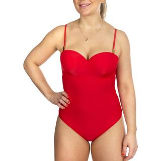 Calvin Klein Structured Bandeau One Piece - Red - Large