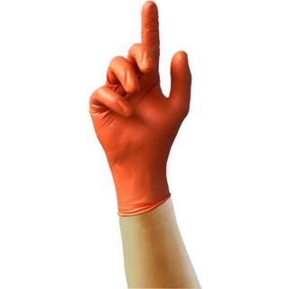 Nitrilhandske, orange, ekstra stærk, 100-pak - Unigloves - Medium