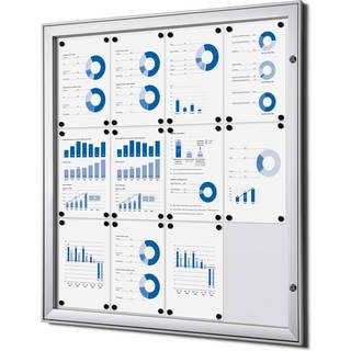 TWIN whiteboard udhængsskab til indendørs 12xA4 sølv