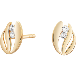 Siersbøl 8kt. guldørestikker med cubic zirkonia