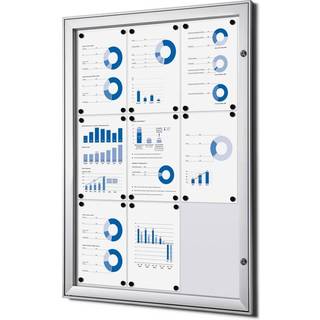 TWIN whiteboard udhængsskab til indendørs 9xA4 sølv