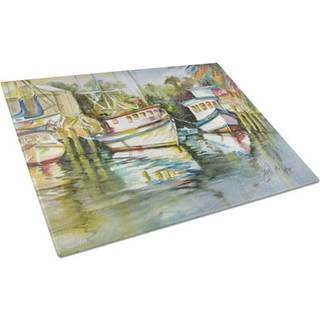 Carolines Treasures JMK1047LCB Fiskemarked Glassk?rebr?t Stort dekorativt h?rdet glas K?kkensk?re- og serveringsbr?t Sk?rebr?t i stor st?rrelse