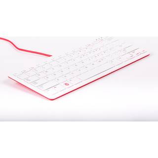 Officiel Raspberry Pi Tastatur US Rød/Hvid