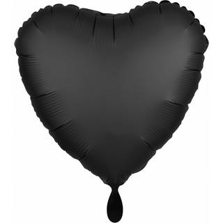 Schwarzer Herz Folienballon Satin Optik