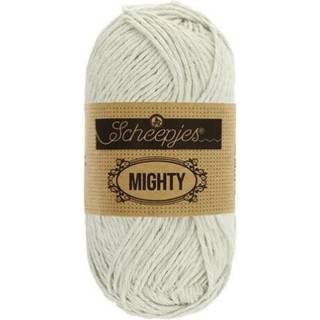 Scheepjes MIGHTY 750 Ice Indhold: 32% Jute / 68% Cotton Vægt/længde: 50 gram = ca. 80 meter Anbefalede pinde: 4.00-4.50 mm Strikkefasthed: 10 cm = 19 x 25 m Maskinvask / Skåneprogram max 40°C / Tørres fladt.