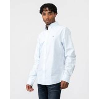 GANT Herre Slim fit klassisk bankerstribet Oxford-skjorte (L)