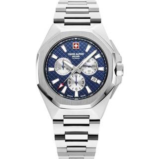 Swiss Alpine Military Typhoon chronograph Steel Blue Herreur