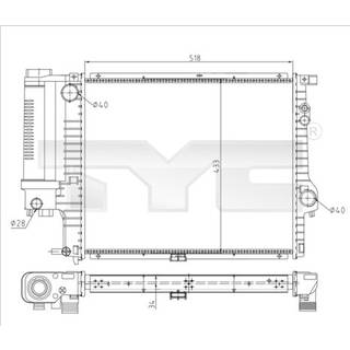 Køler, motorkøling TYC 703-0010-R
