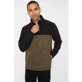 Threadbare Two Tone Quarter Zip Fleece TrøjeStor