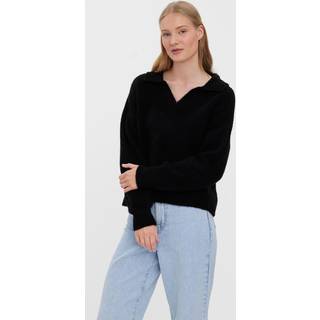 Olina Collar Bluse - Sort - XS - Vero Moda