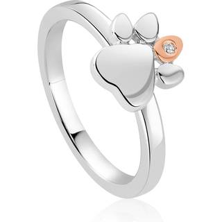 Paw Prints Sterling Silver Stacking Ring with Topaz