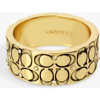 Coach COACH Gold Tone Signature Quilted Band Ring