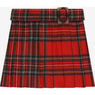 Dolce&Gabbana Kids Pleated tartan virgin wool skirt - red - Y 6