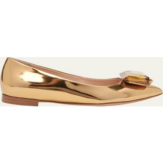 Gianvito Rossi Jaipur embellished leather ballet flats - gold - EU 36.5
