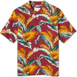 Maison Margiela Printed linen and cotton bowling shirt - red - EU 42