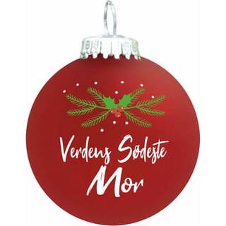Julekugle Mat rød gran "Verdens Sødeste Mor"