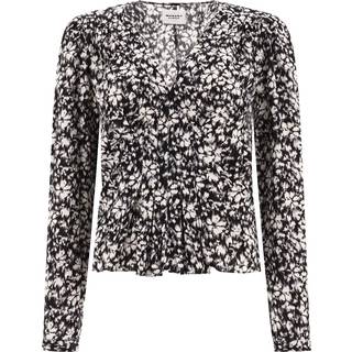 Marant Etoile Draped floral blouse - black - XXS