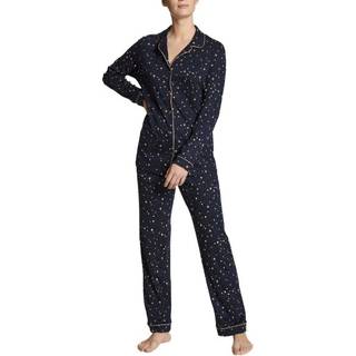 Calida Winter Dreams Pyjama Set - Navy Striped - XX-Small
