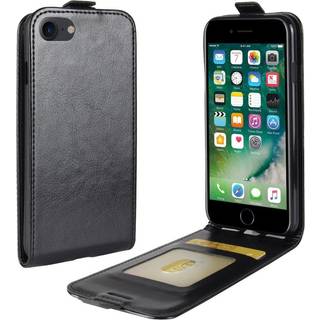 iPhone SE (2022 / 2020) / 8 / 7 Vertikalt Flip Læder Cover m. Pung - Sort