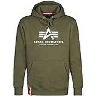 ALPHA INDUSTRIES Herren Hoodie grün Logo und Motiv