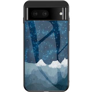 Google Pixel 7A Bagside Cover med Glasbagside - Nattehimmel