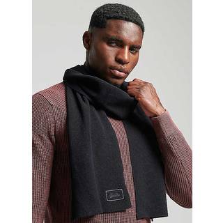 Superdry Superdry Black Knitted Logo Scarf