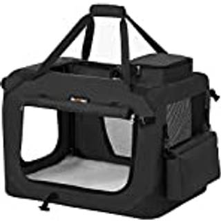 Feandrea Hund Carrier, Folding Fabric Pet Carrier, 50 x 35 x 35 cm, sort