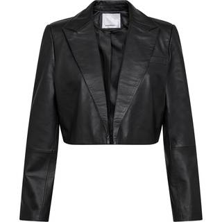 Co'couture Phoebecc Leather Crop Blazer Blazer 30107 Black (M)