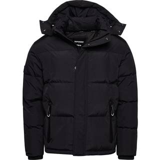 Superdry Superdry Black Hooded Box Quilt Puffer Coat Water-Repellent Jacket