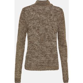 Toteme Linen, cotton, and silk turtleneck sweater - brown - XXS