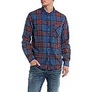 Replay Herren Hemd blau kariert
