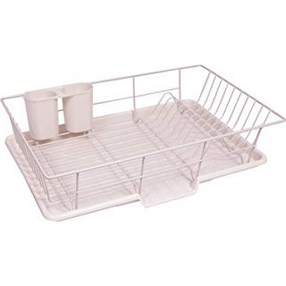 Sweet Home Collection 3 stykker opvaskemaskine rack sæt med tørreplade og redskabsholder 12 """" X 19 """" X 5 """" Pale Pink