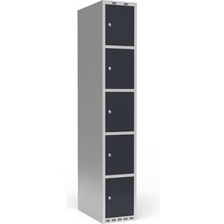 Garderobeskab 1x300 mm Lige tag 5 rum i højden Antracit dør Cylinderlås