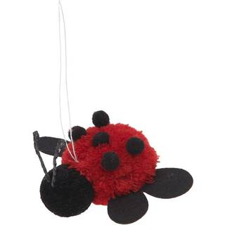 Pompon Marienkäfer zum Aufhängen 9x12x5cm