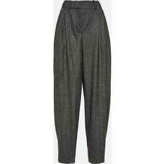 Stella McCartney Pinstriped wool wide-leg pants - grey - XS