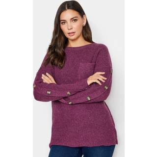 Long Tall Sally Long Tall Sally Purple Button Sleeve Jumper