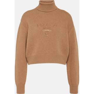 Prada Logo wool and cashmere turtleneck sweater - brown - XL+