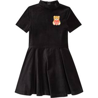 Moschino Kids Teddy Bear velvet dress - black - Y 5