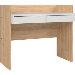 Small Officeline skrivebord, 2 skuffer, eg/hvid