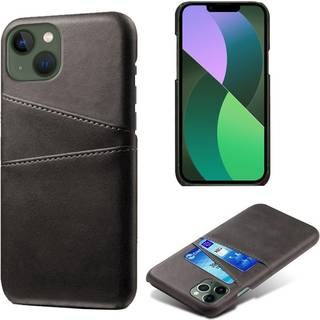 SKALO iPhone 15 PU-læder Kortholder Cover - Sort