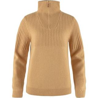 Fjällräven - Övik Half Zip Knit W Strik Dune Beige dame XL Ribejagtogfikseri.dk
