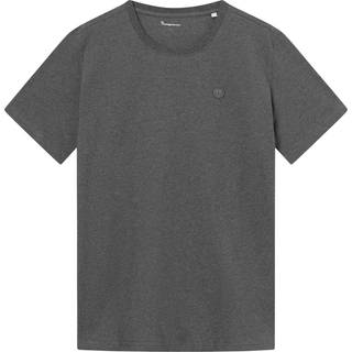 KnowledgeCotton Apparel Loke Badge T-Shirt Dark Grey Melange
