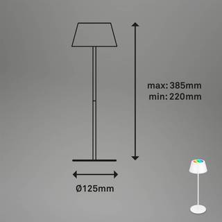 Kiki LED-bordlampe, hvid, IP44, 3.000 K, RGBW