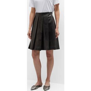 Brunello Cucinelli Pleated leather miniskirt - black - XS